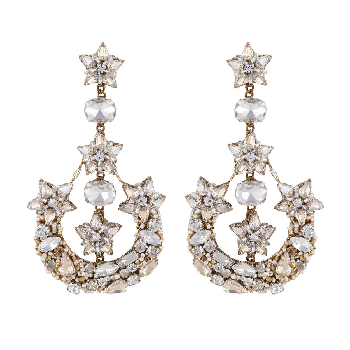 Deepa by Deepa Gurnani Handmade Tenley Gold Crystal Earrings