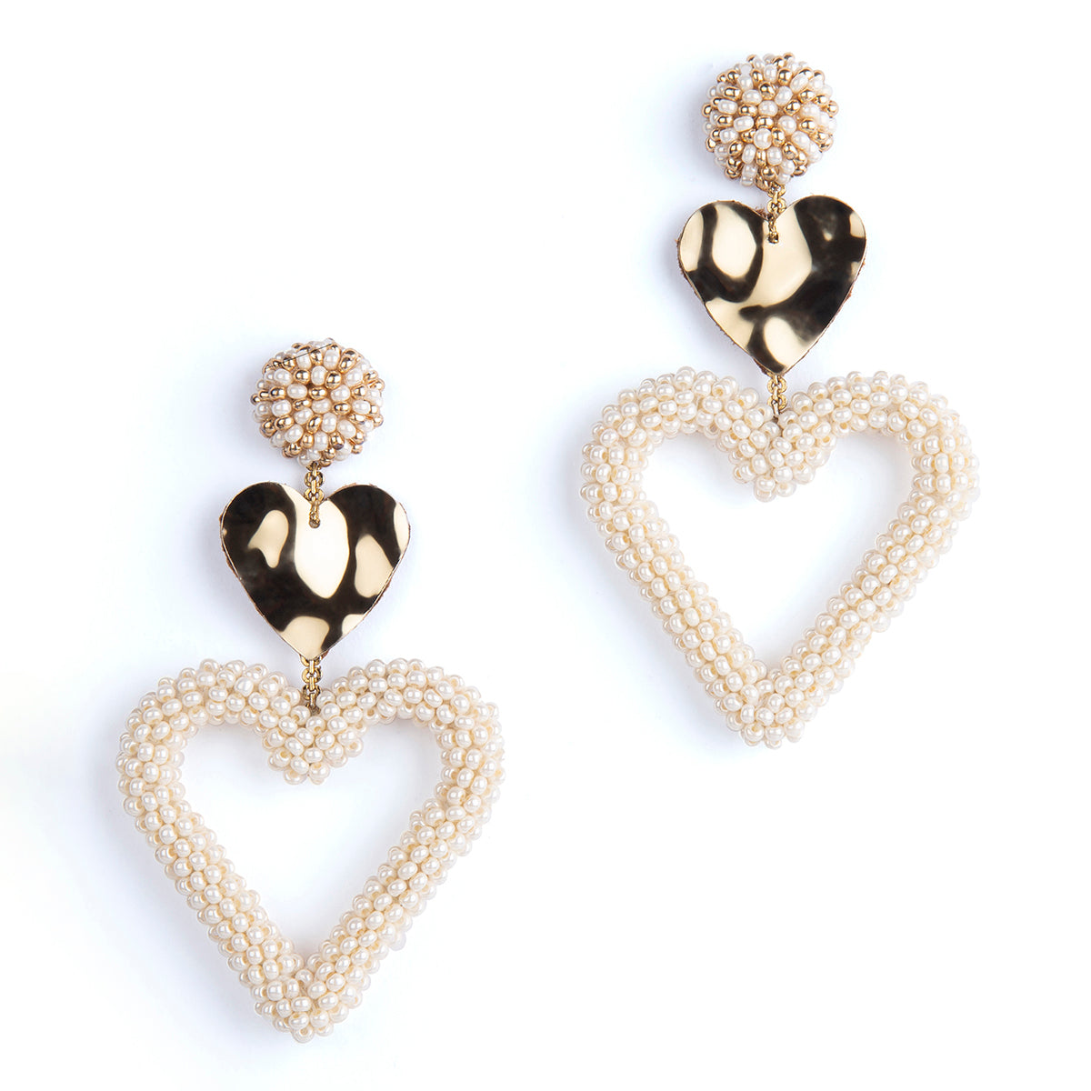 These classic heart shaped earrings work well with every outfit.