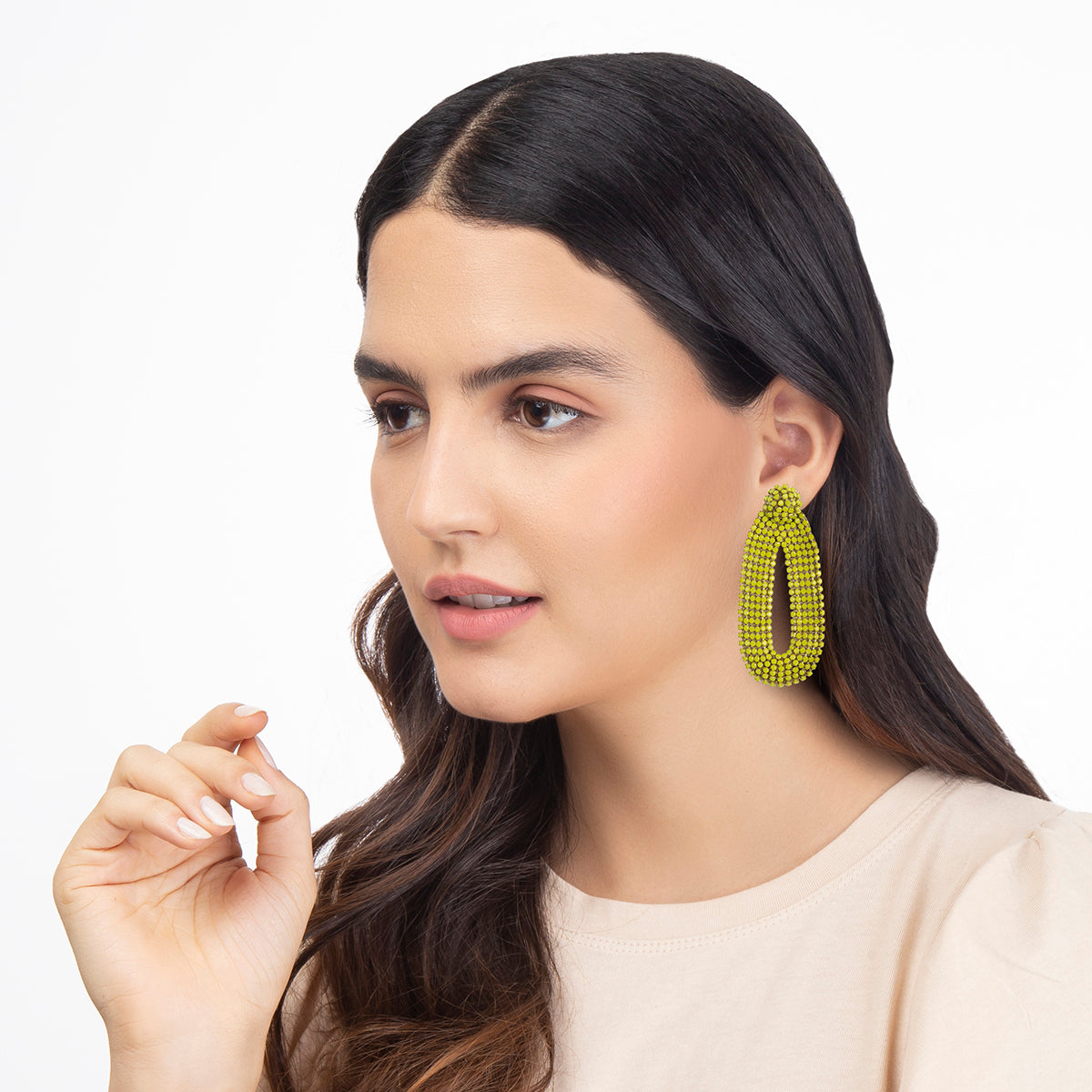 Deepa Gurnani Green Statement factory Earrings