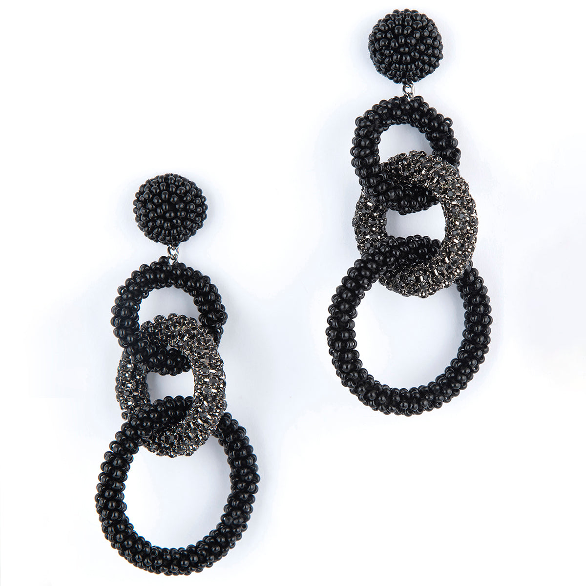 Deepa by Deepa Gurnani Hand Embroidered Sienna Earrings in Black color