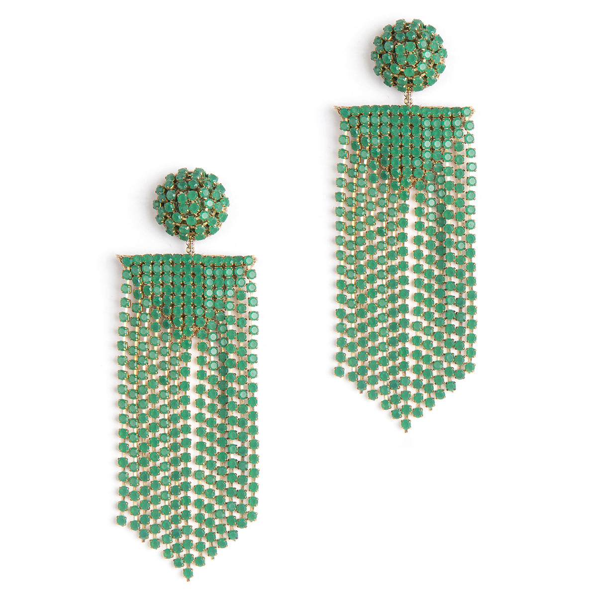 Deepa by Deepa Gurnani Handmade Green Fanning Earrings