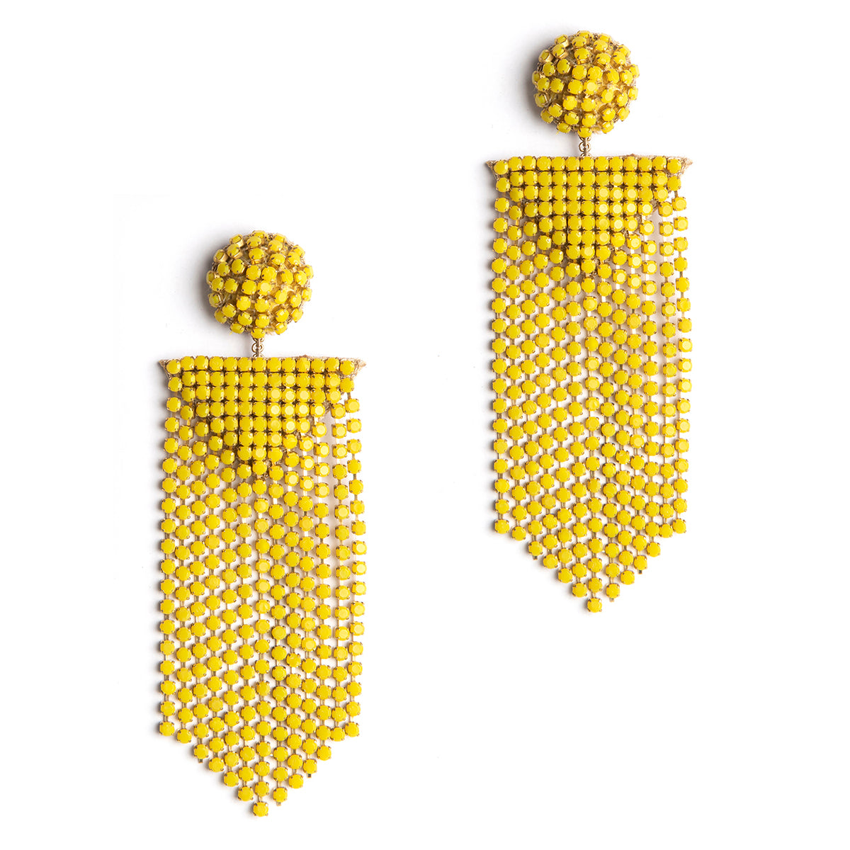 Deepa by Deepa Gurnani Handmade Yellow Fanning Earrings