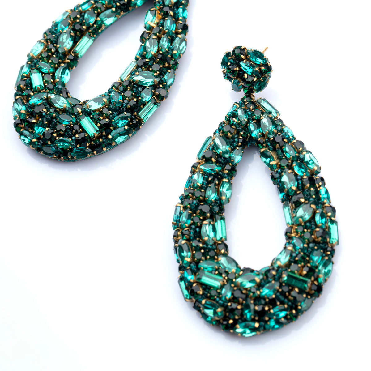 Hand Embroidered Karen Crystal Earrings - Deepa Gurnani