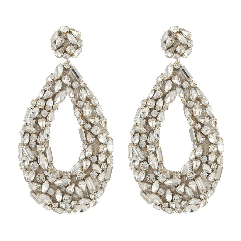 Hand Embroidered Karen Crystal Earrings - Deepa Gurnani