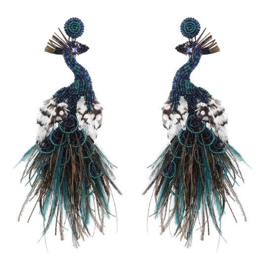 Deepa Gurnani Handmade Peacock Earrings