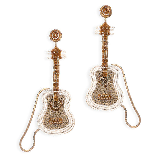 Deepa Gurnani Handmade Ivory Guitar Earrings