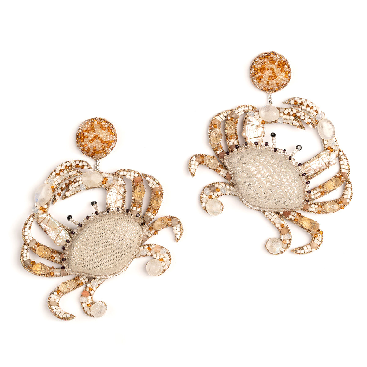 Deepa Gurnani Handmade Ivory Crab Earrings