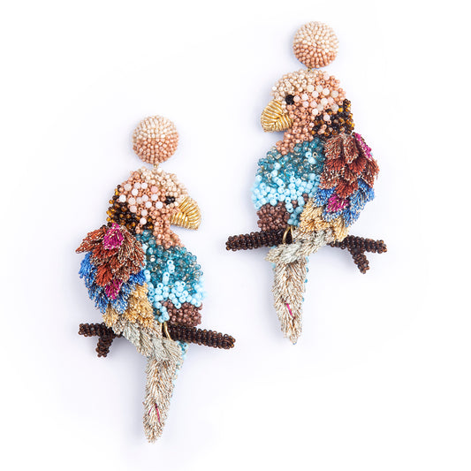 Handcrafted Macaw Tropical Earrings