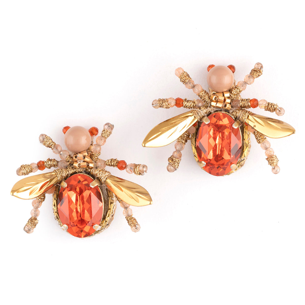 Deepa Gurnani Firefly Earrings in Rose colour