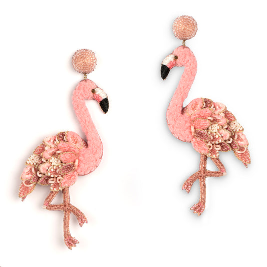 Deepa Gurnani Handmade Pink Flamingo Earrings