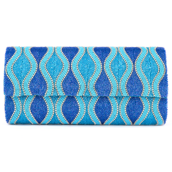 Deepa Gurnani Turquoise Violetta Clutch