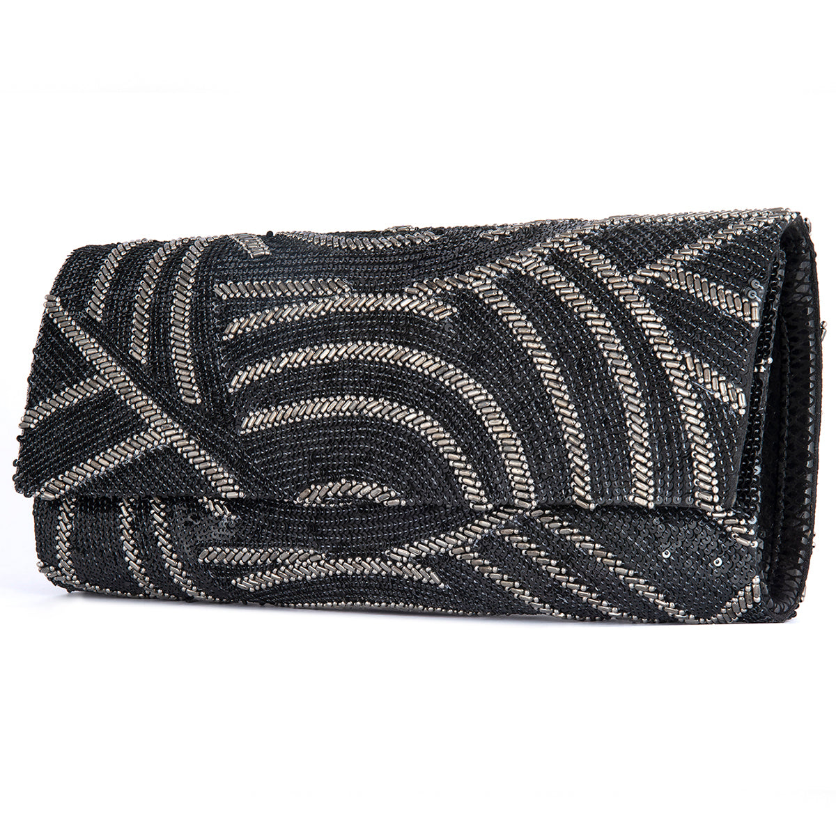 Deepa Gurnani Gunmetal Jasper Clutch