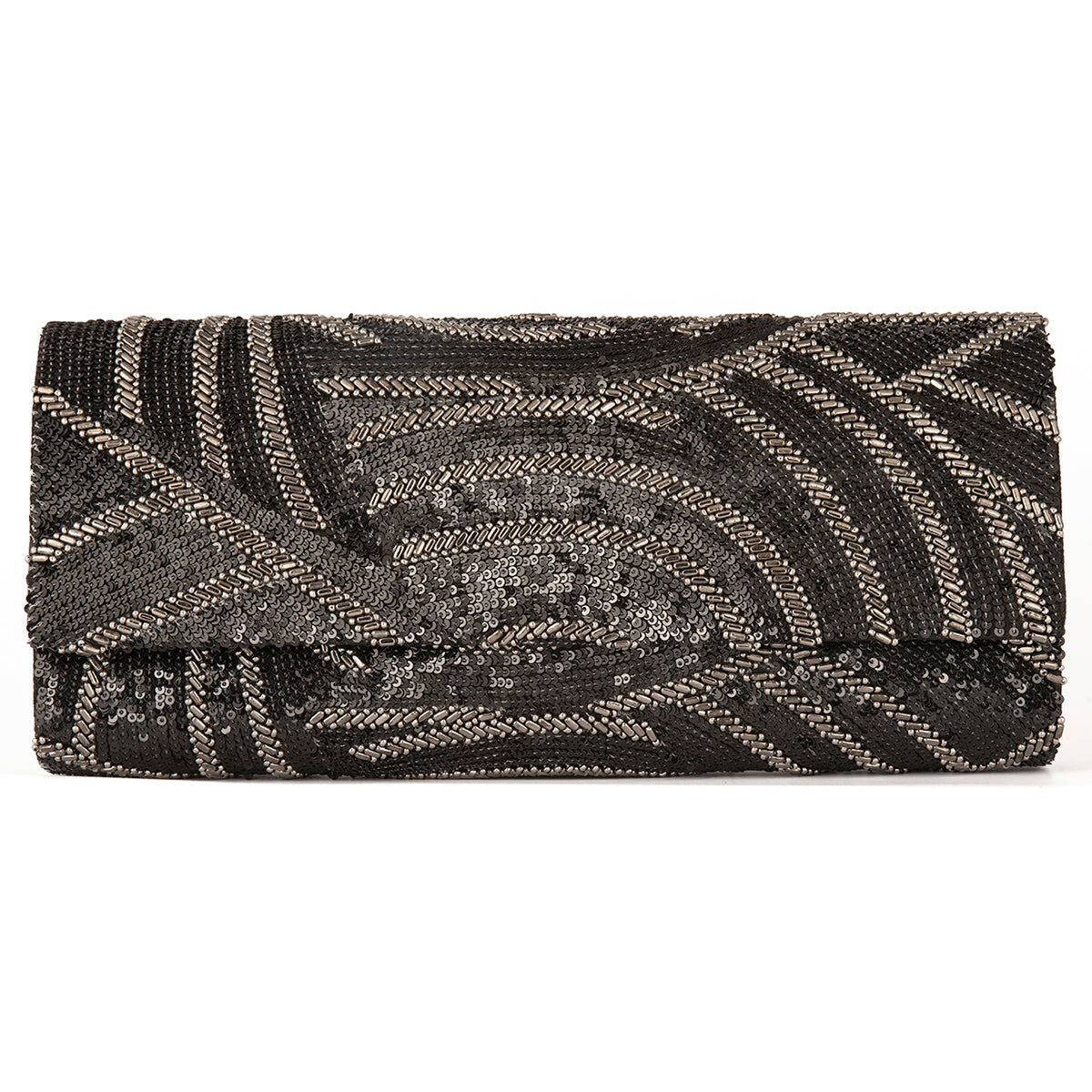 Deepa Gurnani Gunmetal Jasper Clutch