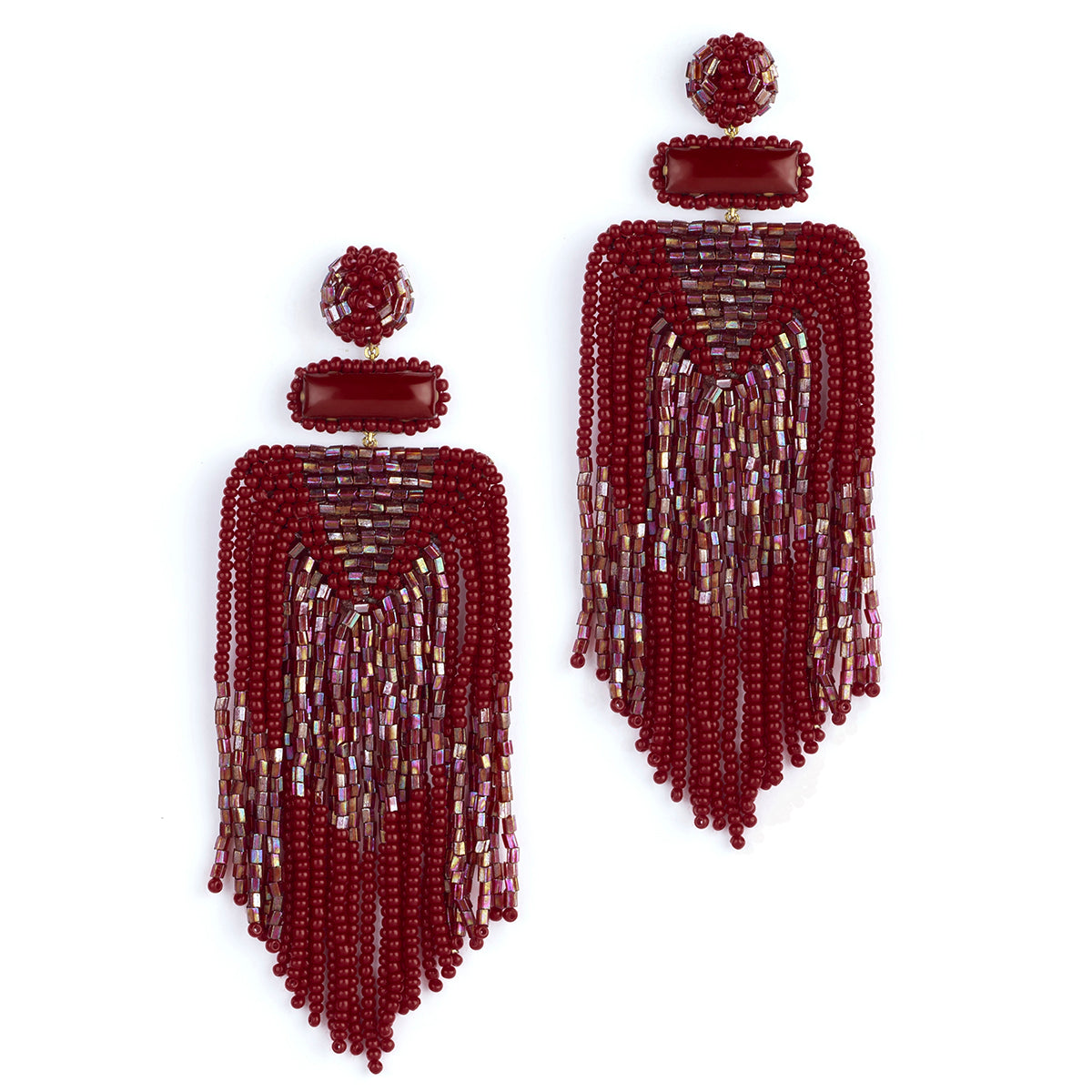 Deepa by Deepa Gurnani Lightweight Maroon Jody Earrings 