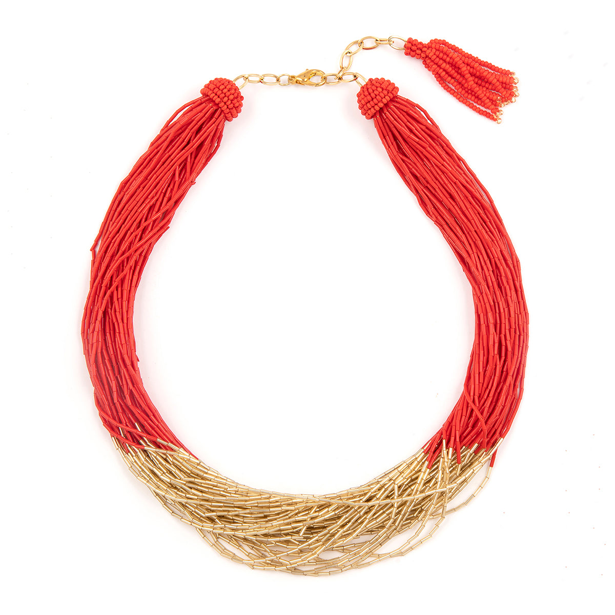 Dori - Tassel with Red Beads for Necklaces & Pendants - 1-DOR170 in 0.000  Grams