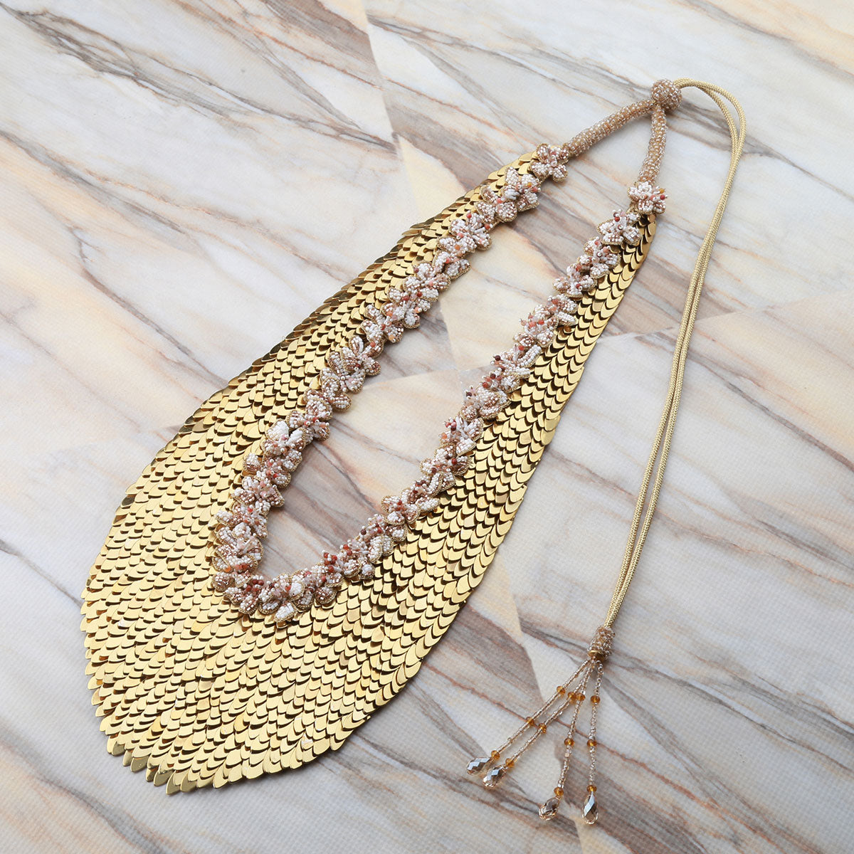 Deepa Gurnani Handmade Gold Statement Necklace