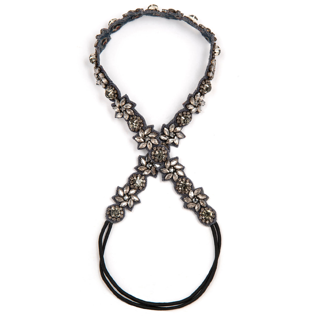 Deepa by Deepa Gurnani Handmade Wrenly Headband in Gunmetal