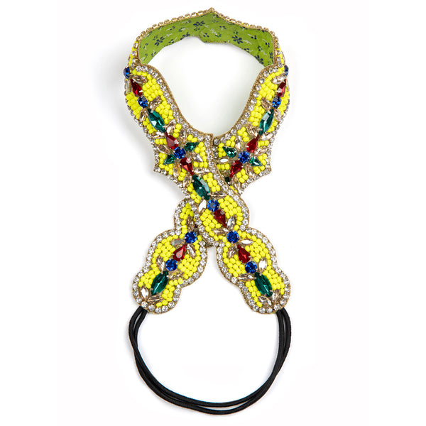 Deepa by Deepa Gurnani Handmade Fluorescent Yellow Stephanie Headband