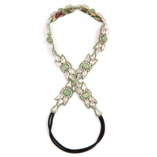 Deepa by Deepa Gurnani Handmade April Headband in Green Color