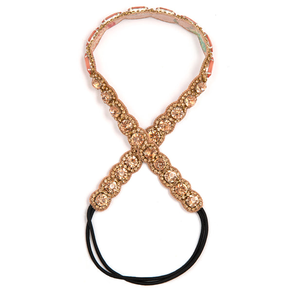 Deepa by Deepa Gurnani Handmade Connie Headband in Peach color