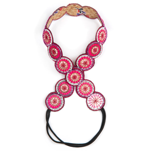 Deepa by Deepa Gurnani Handmade Keatan Headband in Fuchsia color