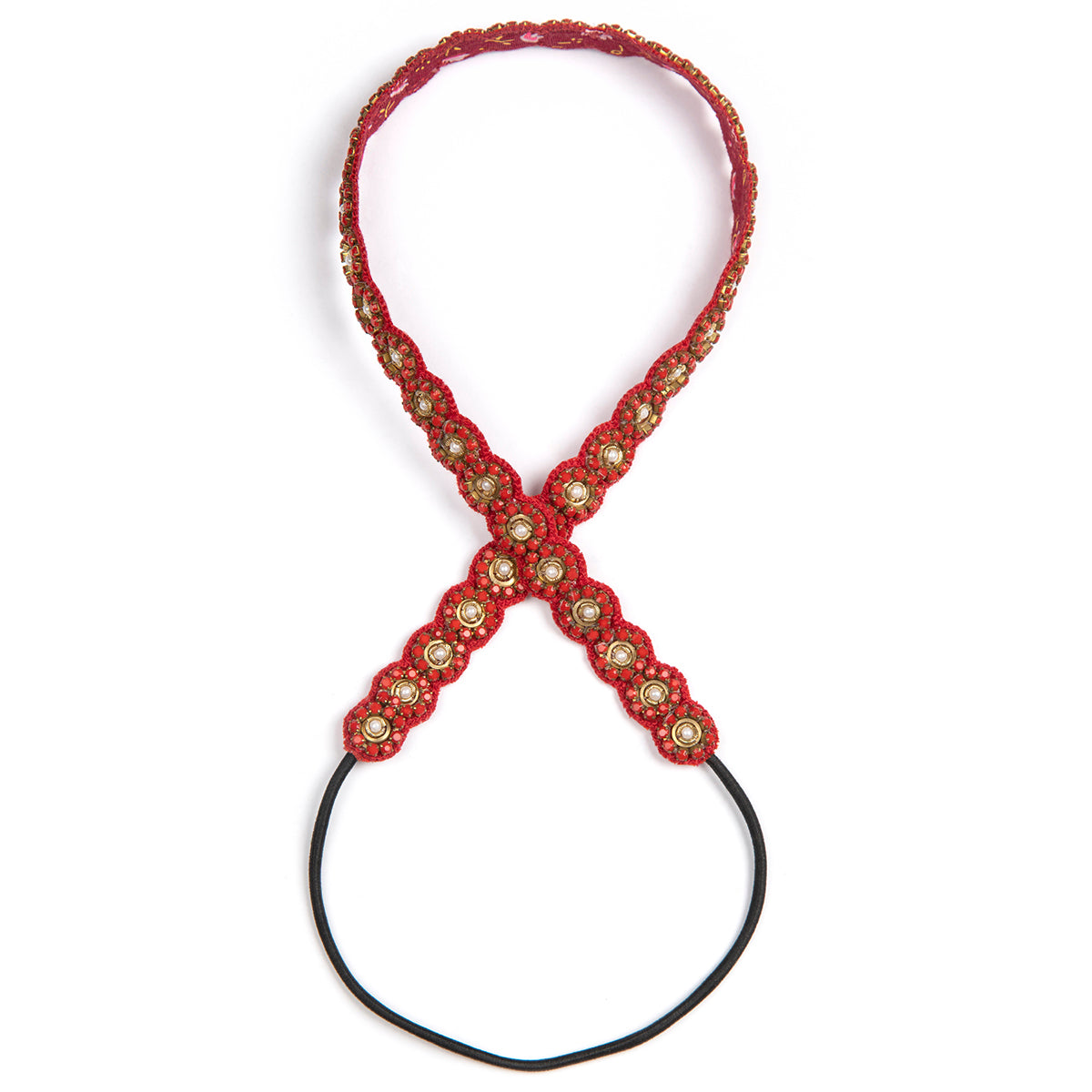 Deepa by Deepa Gurnani Handmade Red Auli Headband