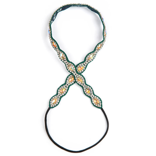 Deepa by Deepa Gurnani Handmade Mia Headband In Emerald Color